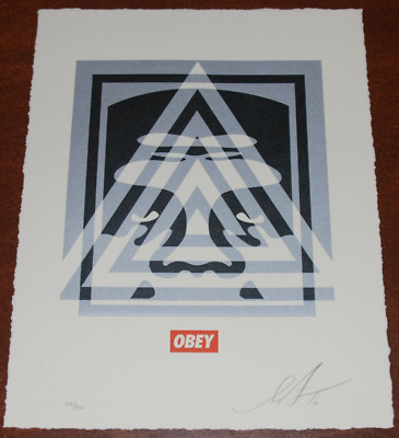 Shepard Fairey Art Print Top Icon Pyramid Letterpress S/# 450 Obey Giant Poster