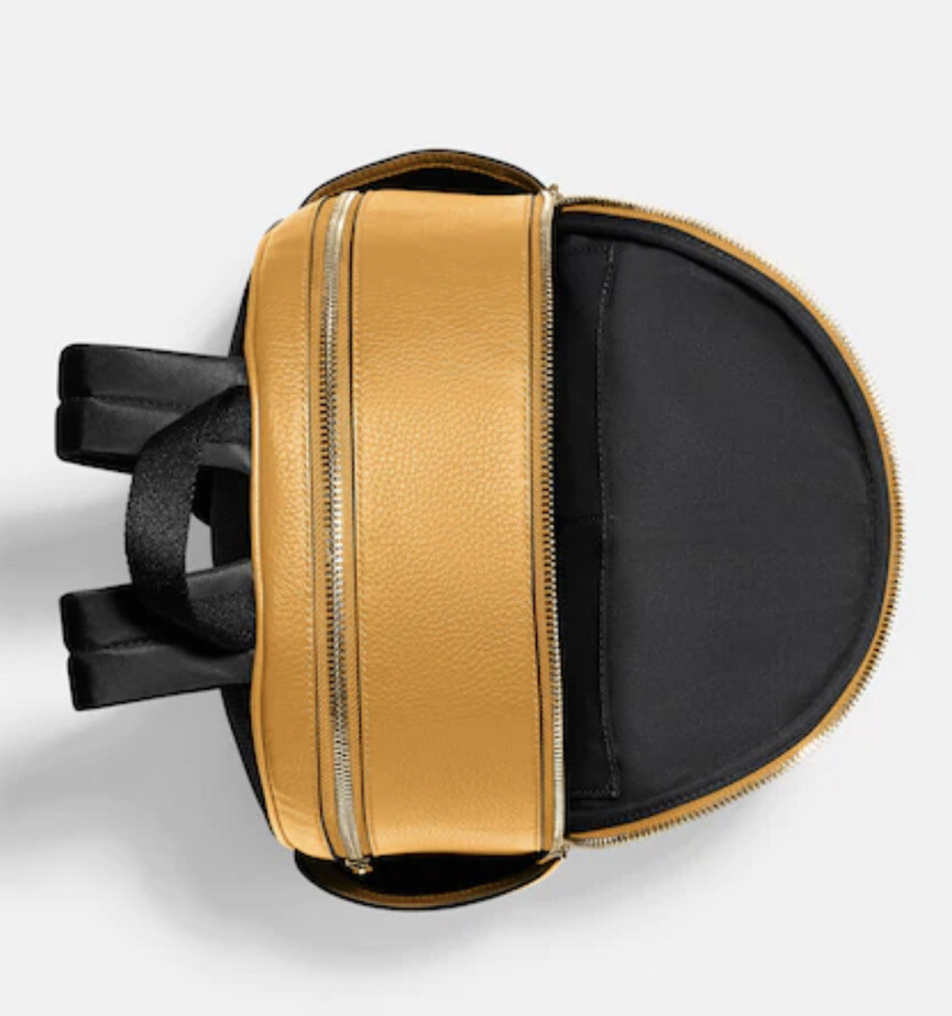 COACH コーチ シグネチャー COURT BACKPACK イエロー 中古 COACH Court Leather Backpack Gold Mustard Yellow NWT | eBay