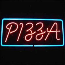 Pizza Rectangle 17" Neon Sign Lamp Light Business Wall With Dimmer