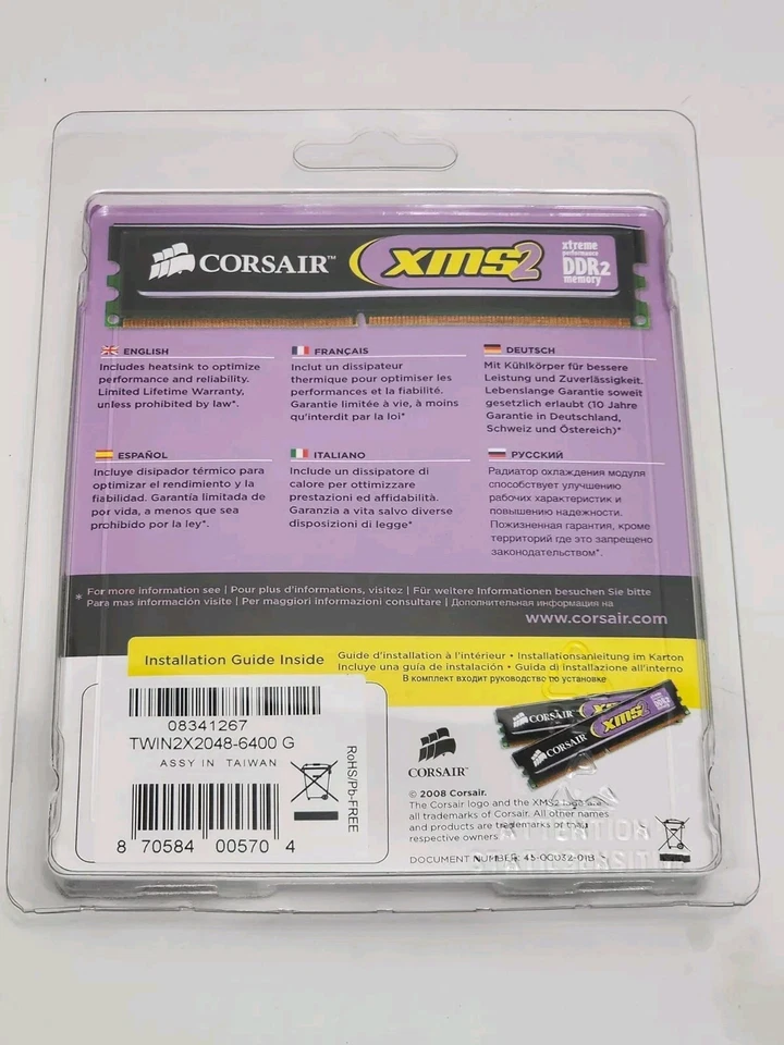 Corsair CM2X1024-6400 XMS2 DDR2 800MHz 2 x 1GB Ram..DBIN - Image 2 of 2