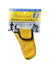 Airpocket Asthma Inhaler Pouch 3 Way Carrying Case Yellow New!