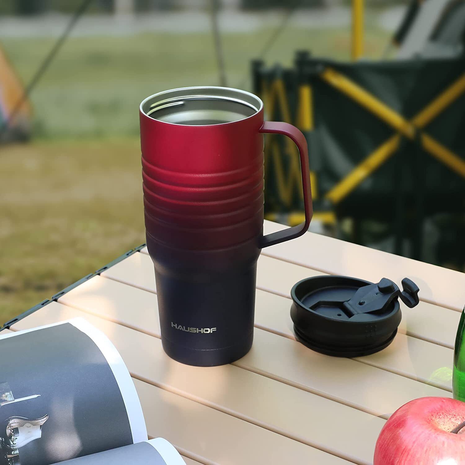 HAUSHOF 24 oz Travel Mug Tumbler Double Wall Vacuum Insulated Coffee