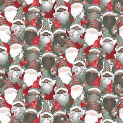 Fat Quarter Timeless Treasures Packed Christmas Beard Gonk 100% Baumwollstoff