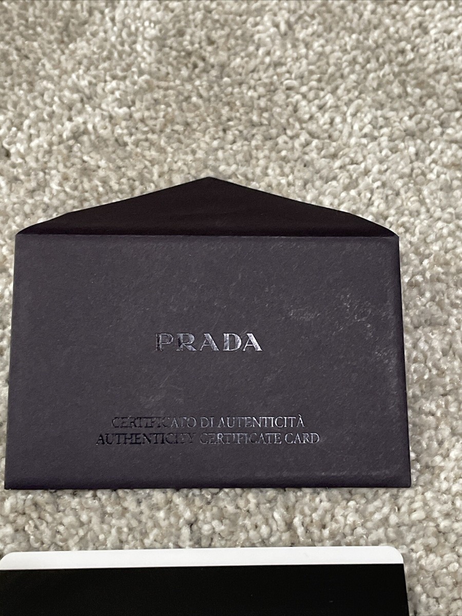 PRADA Certificate of Authenticity COA Plastic Card & Envelope