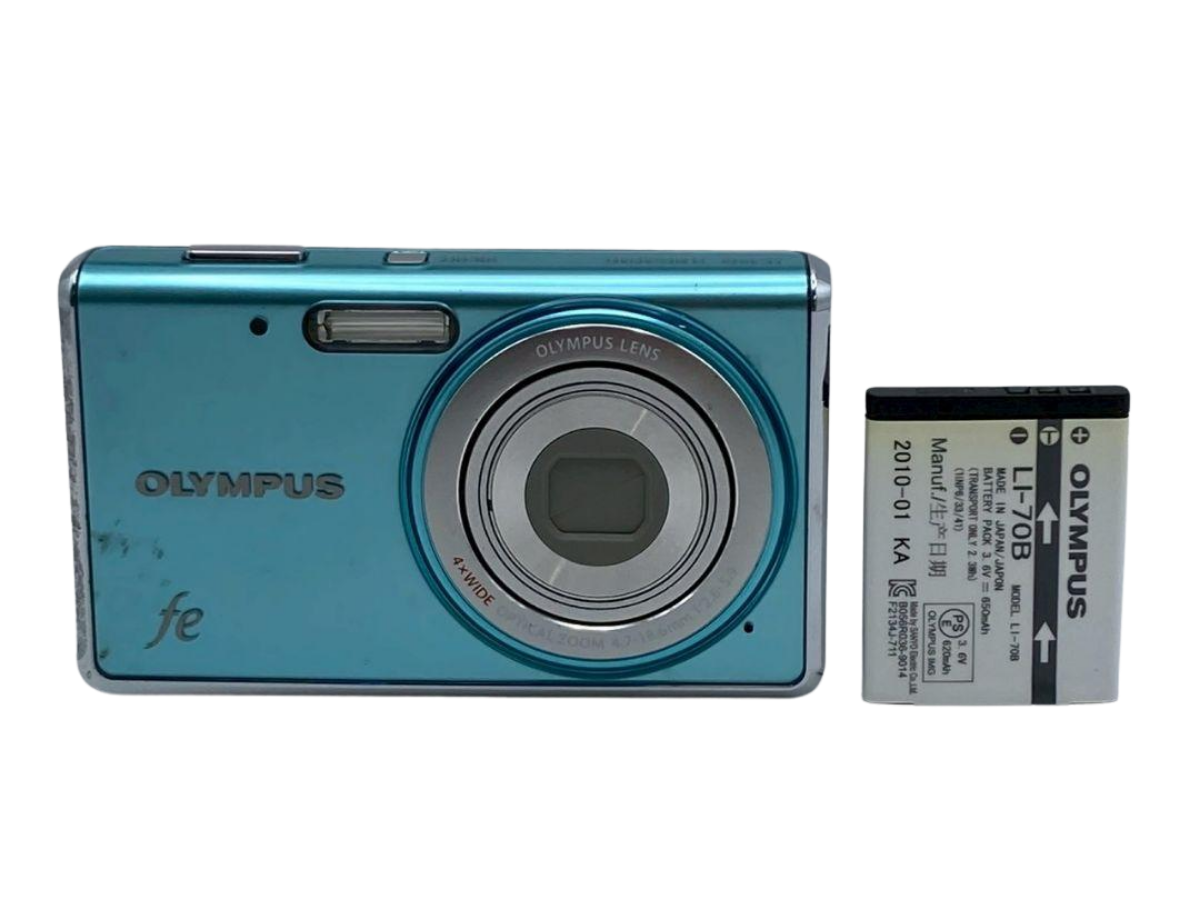 【良品】オリンパス OLYMPUS FE-4020 ライトブルー OLYMPUS FE-4020 Light Blue 14.0MP 4x Zoom Compact Digital Camera