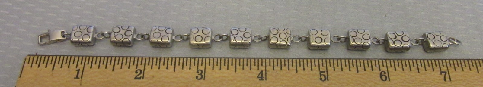 925 Sterling Silver Chunky Dot Pattern Bracelet A… - image 5