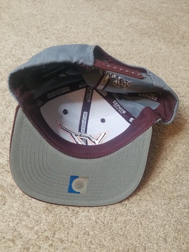 Virginia Tech Hokies Hat Adult Gray Burgundy Adjustable Fitted Cap Zephyr - Picture 5 of 10