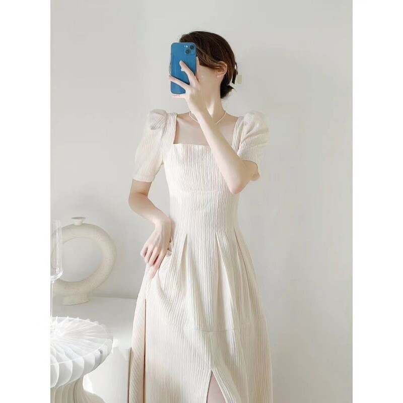 Women Fashion Square Neck Party Dress Summer Retro Lady Gentle Style Long Dress | eBay Women Fashion Square Neck Party Dress Summer Retro Lady Gentle Style Long Dress | eBay