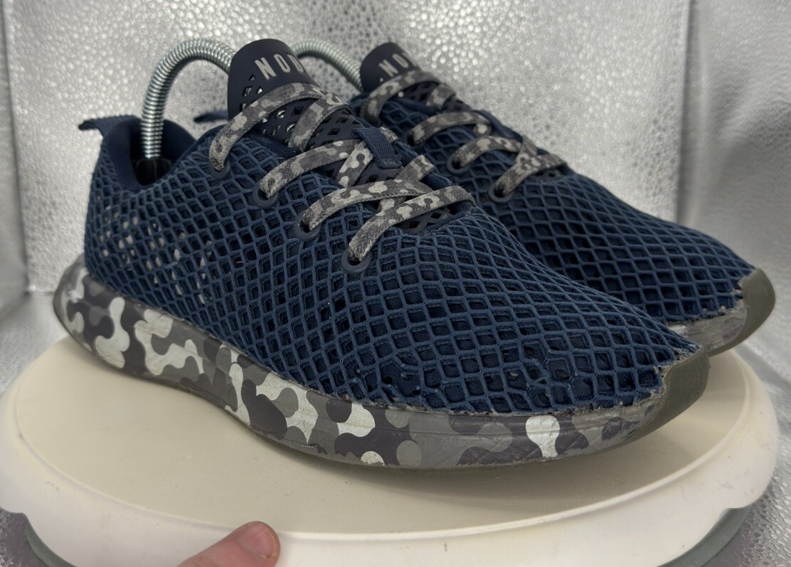 Nobull Radial Navy Mesh Runner Low Top Lace Up Trainer Shoes  display picture 1