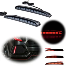 2x Red LED Foglight Brake Tail Reflector Light Fors 17-22 Honda Civic Hatchback