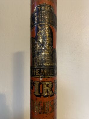 THE RICHMOND CHEMICAL FIRE EXTINGUISHER Old Long Tube Wheeling WV 22  Tall