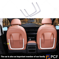 Cubierta de marco de bolsa de red para respaldo de asiento 2 piezas para Audi Q7 2020 2021-2023 ABS plateado