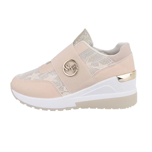 Sneakers low women's shoes 6023 Ital design in beige