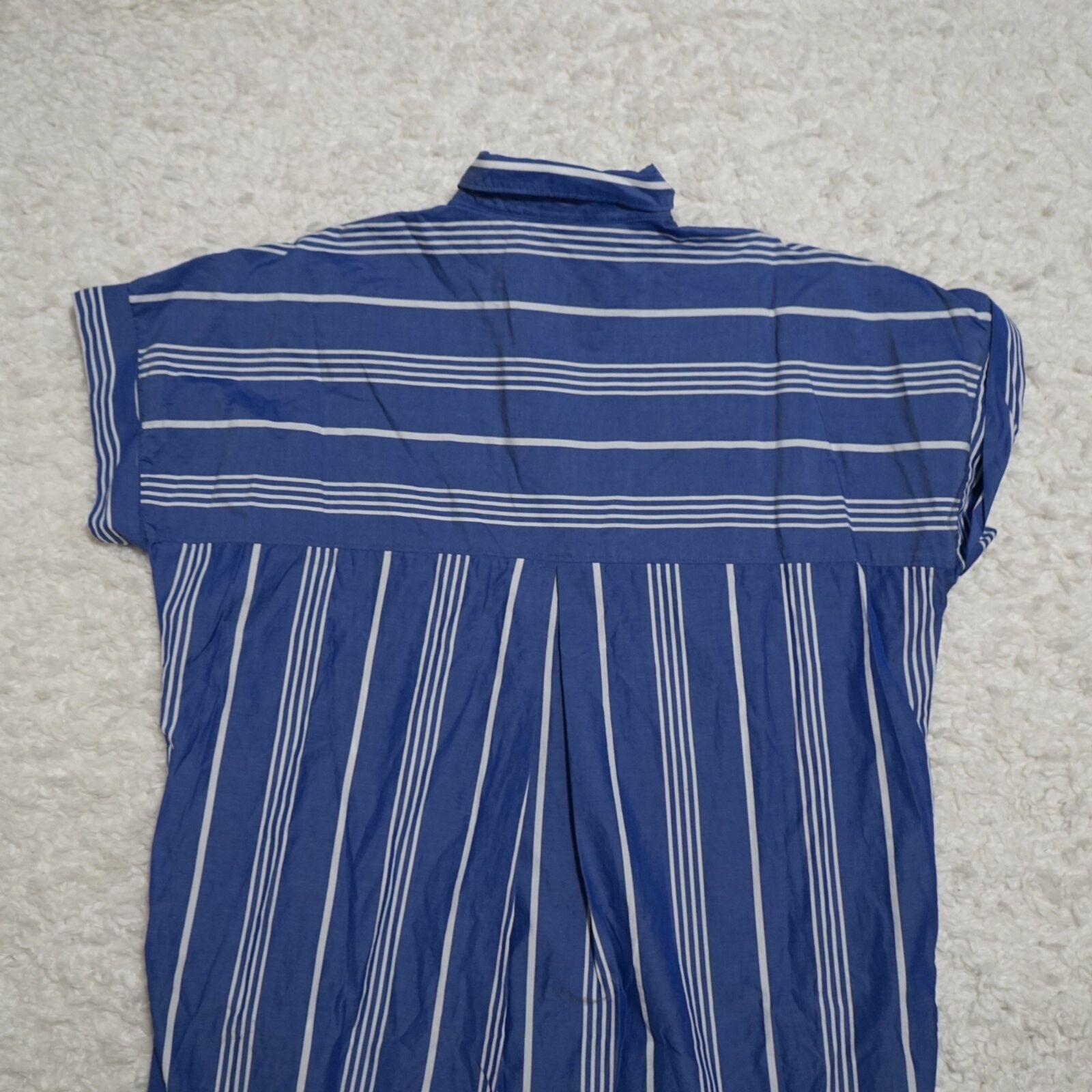 Madewell Lakeline Shirt Dress Blue and White Stri… - image 9