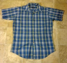 VTG Manhattan Sport Single Needle Tailoring Button Down Short Sleeve Men's Size