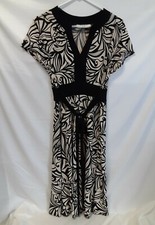 Eliza J New York Designer Dress 1-Pc Light Black & White Floral Spandex w/ Tie