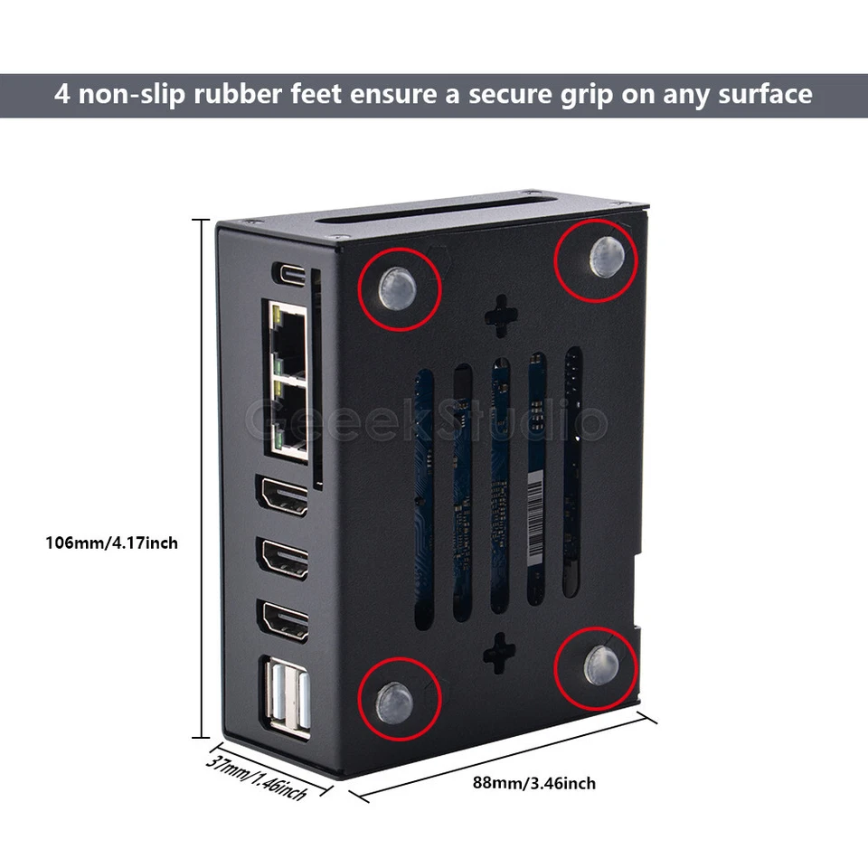 Custodia protettiva in metallo Orange Pi 5 Plus guscio con ventola di raffreddamento a basso rumore - Immagine 4 di 4