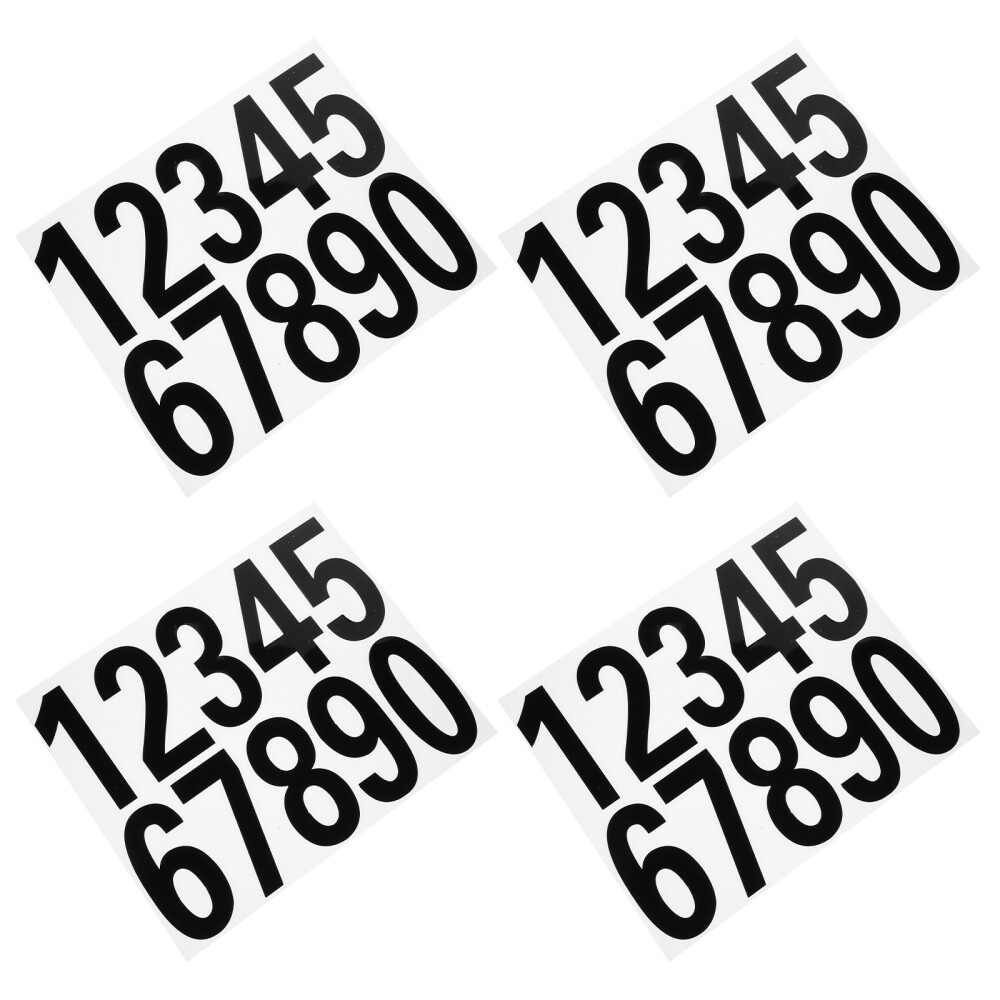 4 Sets Number Reflective Stickers Mailbox Decals Door Hotel Water Proof