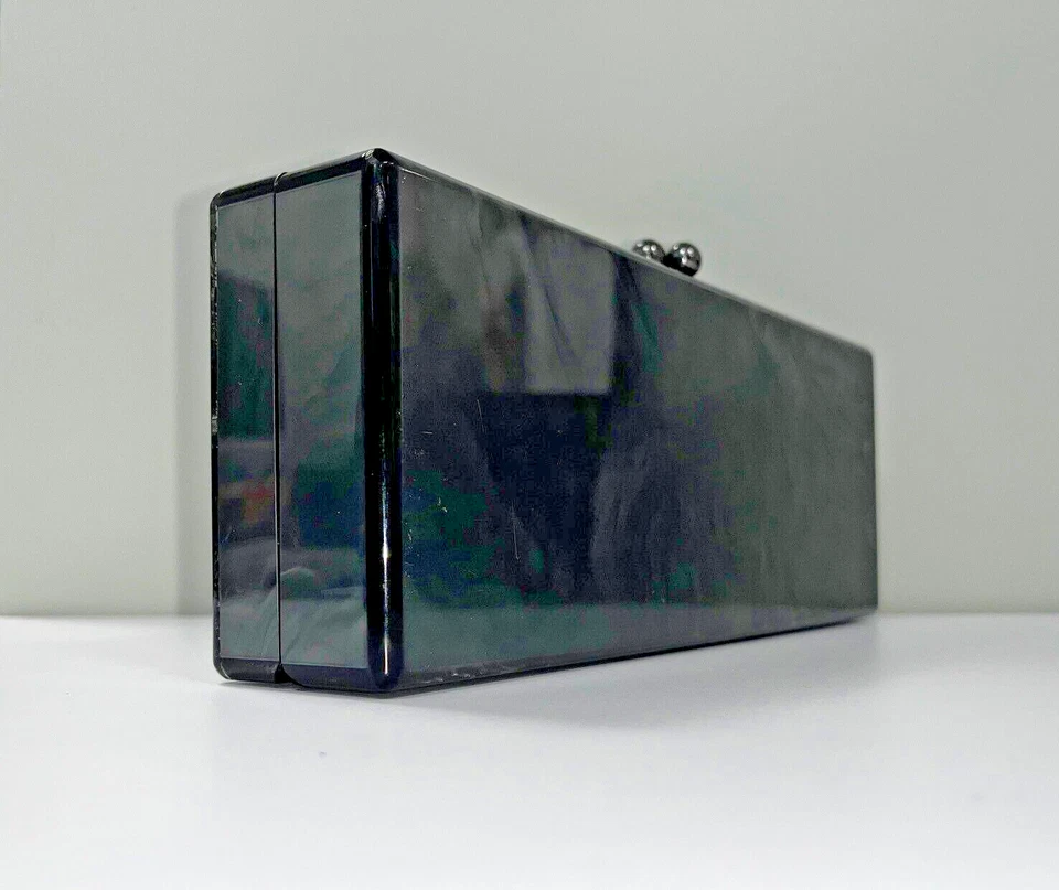 EDIE PARKER SLIM FLAVIA MOP BRILLO 'PINKLABEL' ACRÍLICO CAJA CLUTCH NEGRO/SLVR Foto 3 de 4