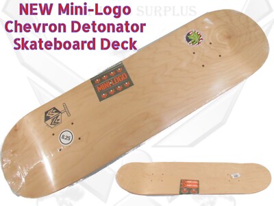 NEW Mini-Logo Chevron Detonator Skateboard Deck Natural Maple 8.25