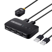 USB Switch 2 In 4 Out USB Umschalter für 2-PC Teilen 4 USB-Geräte für