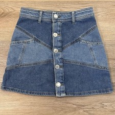 SO Denim Patchwork Micro Mini Skirt Women  s 0 Y2K Style Coquette Flirty EUC