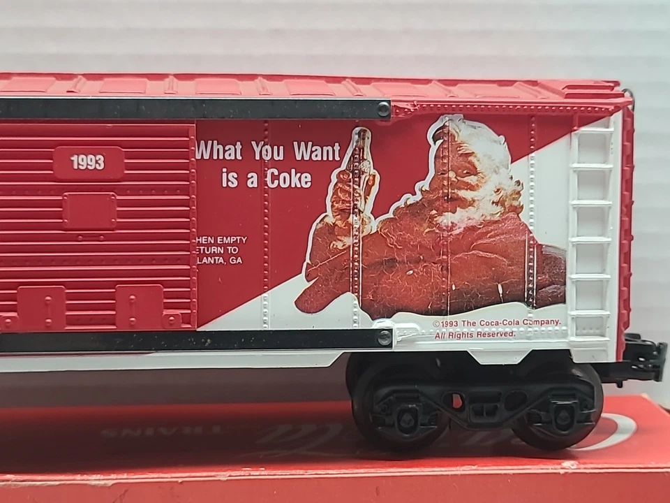 K-line O Gauge K644704 1993 Coca Cola Christmas Boxcar VG/Box Advertising - Image 2 of 4