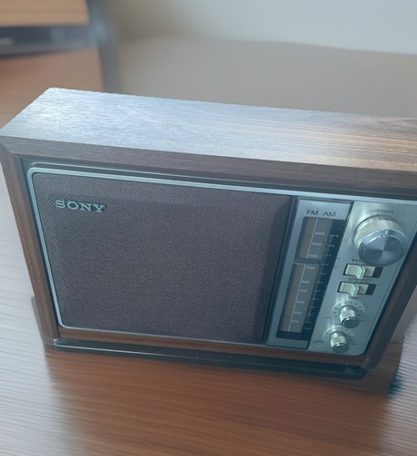 Vintage Sony ICF-9740W Table Top AM/FM Radio MCM Sim. Wood WORKING | eBay