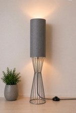 Image of Modern Floor Lamp Wire Metal Base 120cm Grey/Copper/Tall Lamp