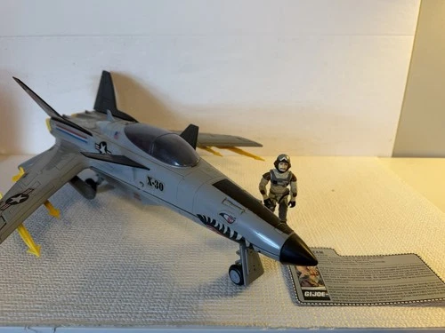 1986 Conquest X-30 & Slip Stream w/ File Card Complete GI Joe Vehicle Read