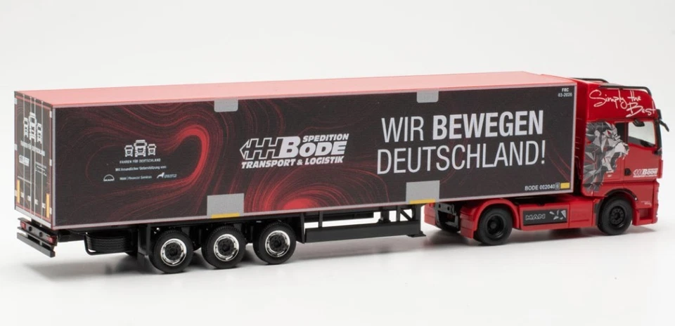 HERPA, MAN TGX GX 4x2 con rimorchio frigorifero a 3 assi HH Bode, 1/87, HER3... - Immagine 2 di 4