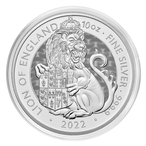 10oz Lion Of England, Royal Tudor Beasts, in Kapsel