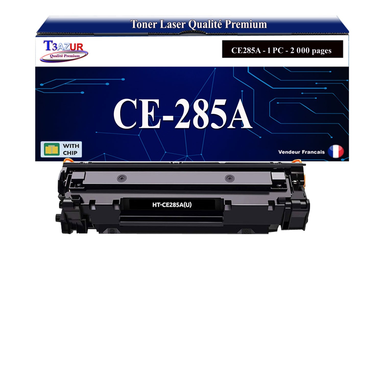 Toner 85A noir haute capacité 2000 pages pour LaserJet de bureau