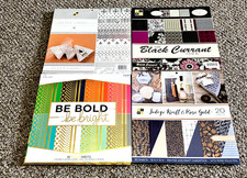 Partia 4 podkładki na scrapbook książki papierowe 3 DCWV 1 Paper Studio Bling Shiny Bold Color