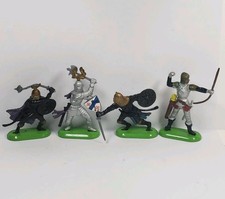 Vintage Lot of 4 Britains LTD medieval Knights 1971 Figures Mounted W43 