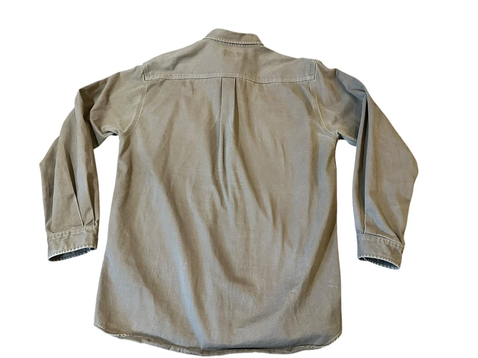 CARHARTT Canvas Long Sleeve Work Shirt S09 MRH Brown Men’s Button Up Large Tall - Image 3 of 4
