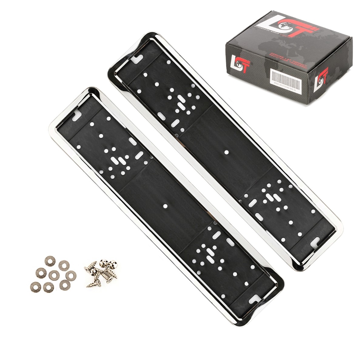 2X License Plate Holder Chrome Colors For VW PASSAT