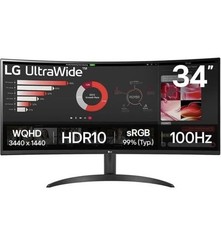 Image of LG 34WR50QK-B 34" MONITOR ULTRAWIDE QUAD HD 1440P CURVED LCD HDMI DISPLAYPORT