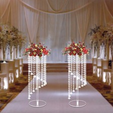 2Pcs Flower Vase Column Flower Stand Tall Vases for Wedding Party Centerpieces