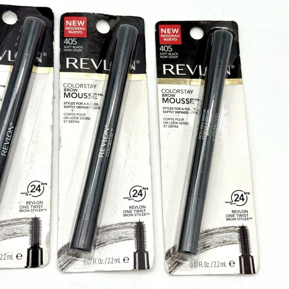 Revlon Colorstay Brow Mousse Eyebrow Color #405 SOFT BLACK 0.07 fl Oz Lot of 4 - Image 3 of 4
