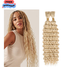 613 Blonde Curly Braiding Hair 18 Inch 2 Pack Boho Deep Water Wave Hair