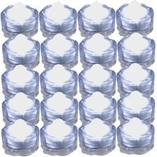 Bright LED Floral Tea Light Submersible Lights for Party Wedding (White, 20 P...