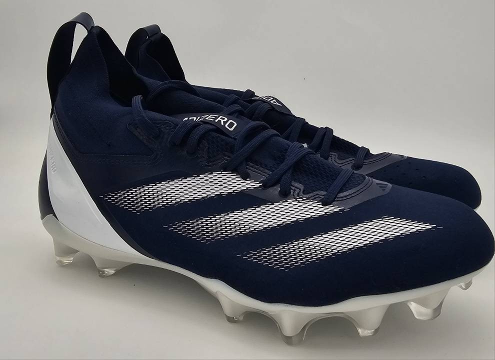 Adidas Mens size 11.5 Adizero Impact + football cleats Navy, white
