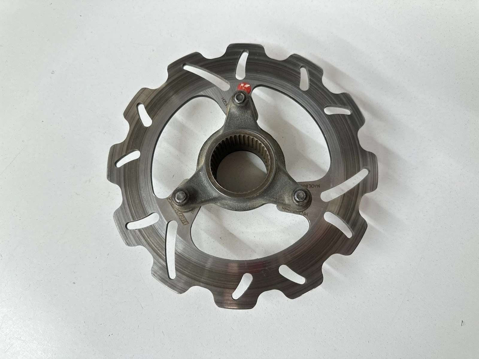 USED 04 05 HONDA TRX450R BRAKING REAR BRAKE ROTOR WAVED DISC & FLANGE ASSY