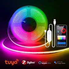 Zigbee W/WW/RGB LED Strip Smart Tuya Alexa Lights USB 5V Dimmable COB Neon Tape