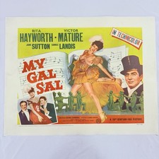 1942 My Gal Sal Original 22x28&rdquo; Movie Poster Rita Hayworth Linen Backed