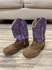 Old West Purple Top Girls Boots Size 1 Style BSC1907