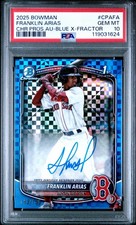 2025 Bowman Chrome 1st Franklin Arias Blue X-Fractor Refractor Auto #/150 PSA 10