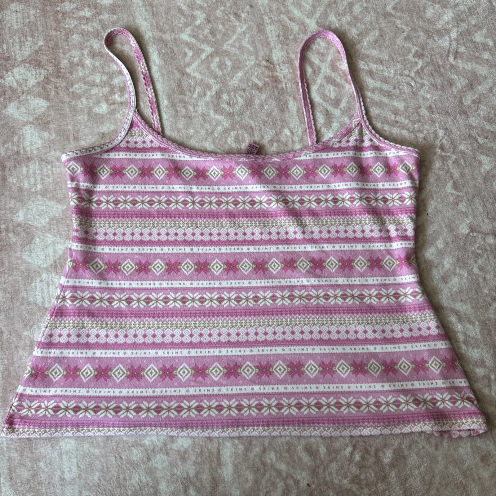 Skims Logo Plush Pointelle Sleep Cami 4X