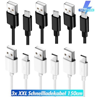 Nokia 8.1/ 8/7.1/6.1/ 6.1 Plus /5.1+ XXL Schnell-Ladekabel Datenkabel USB Typ C 
